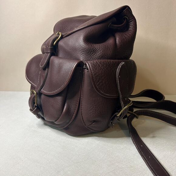 Vintage Style Dark Brown Full Grain Leather Rucksack Backpack main image 6